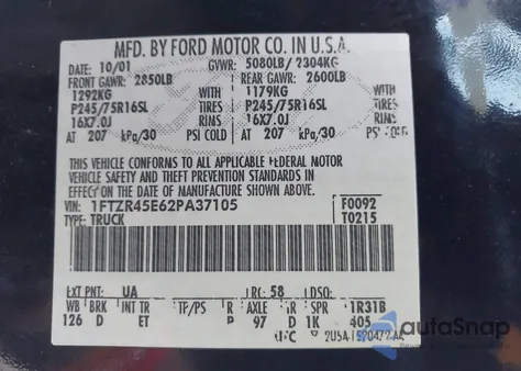 2002 Ford Ranger Edge/Xlt z USA, uszkodzony, nr VIN 1FTZR45E62PA37105